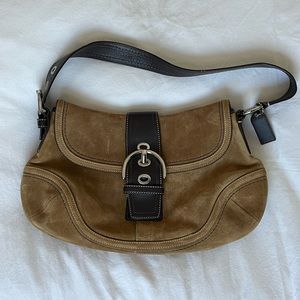Vintage Suede Caramel Coach satchel.